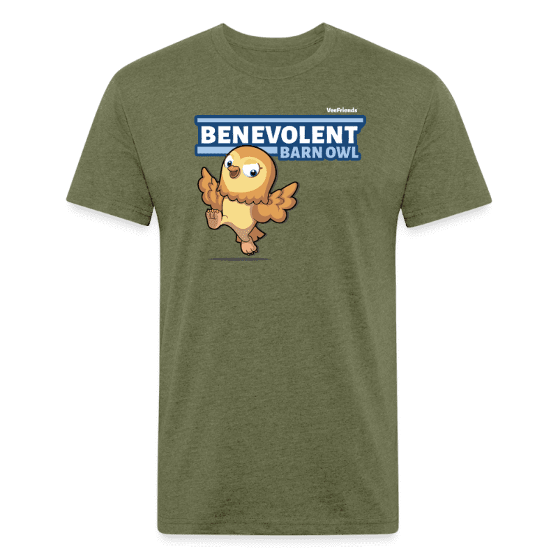 Benevolent Barn Owl Character Comfort Adult Tee - heather military green