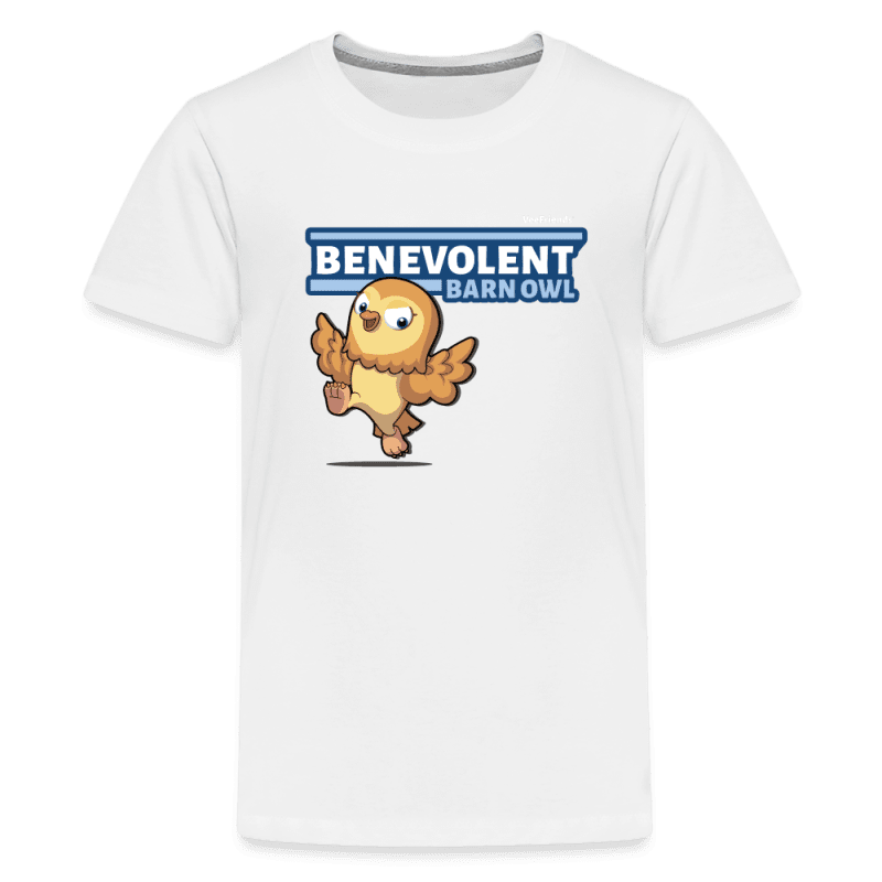 Benevolent Barn Owl Character Comfort Kids Tee - white