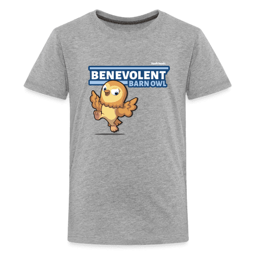 Benevolent Barn Owl Character Comfort Kids Tee - heather gray