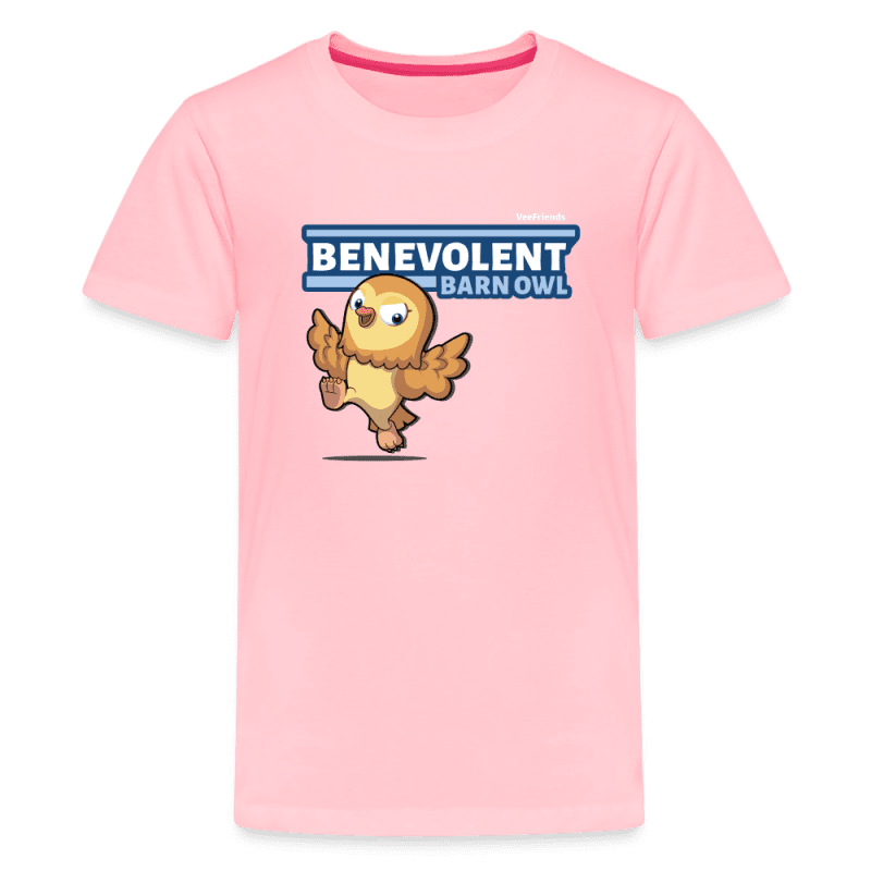 Benevolent Barn Owl Character Comfort Kids Tee - pink