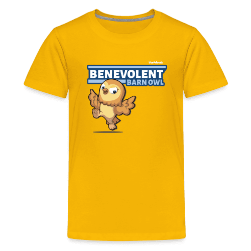 Benevolent Barn Owl Character Comfort Kids Tee - sun yellow