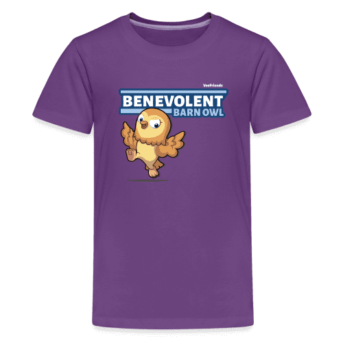 Benevolent Barn Owl Character Comfort Kids Tee - purple