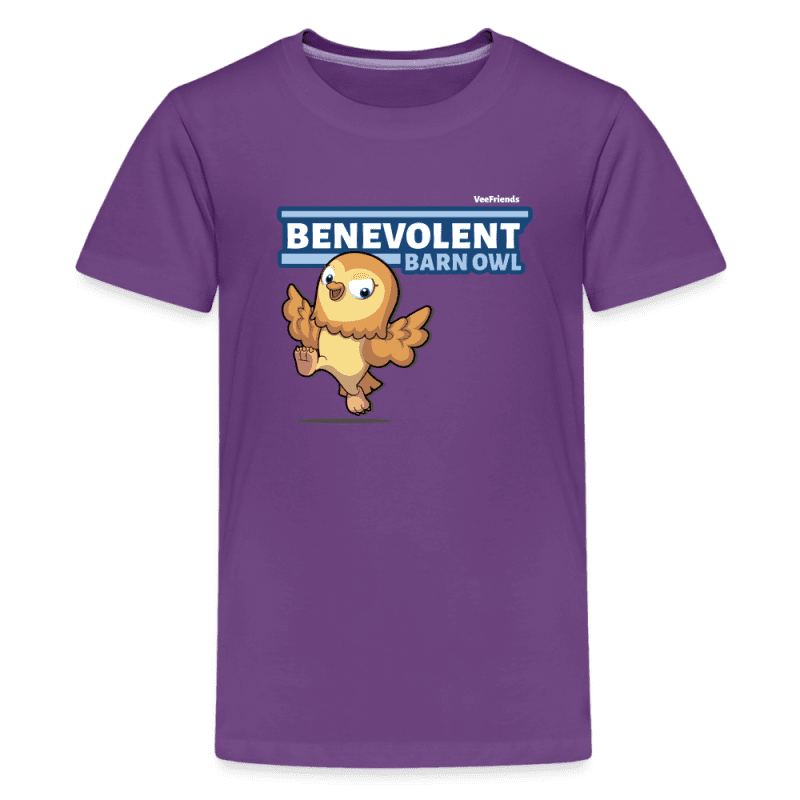 Benevolent Barn Owl Character Comfort Kids Tee - purple