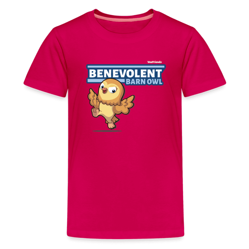 Benevolent Barn Owl Character Comfort Kids Tee - dark pink