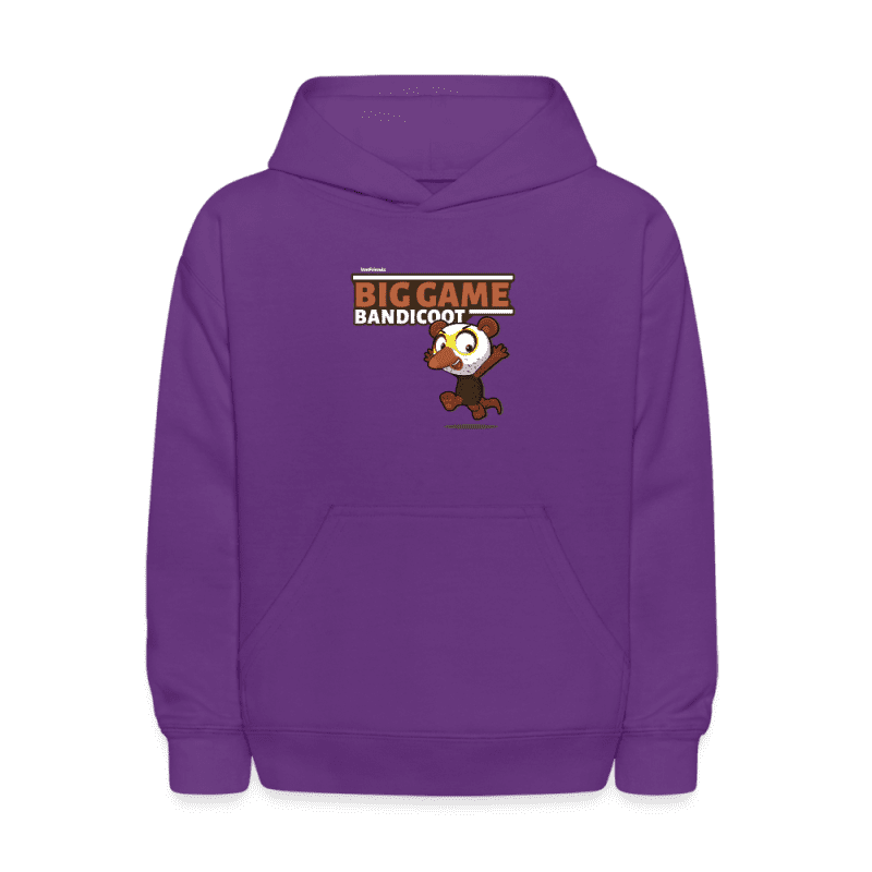 Big Game Bandicoot Character Comfort Kids Hoodie - purple