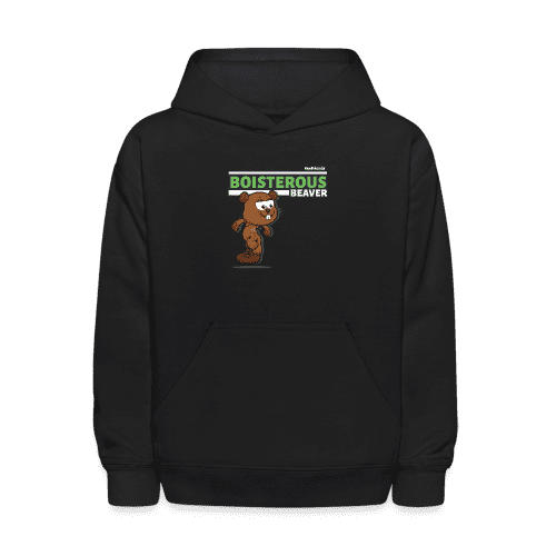 Boisterous Beaver Character Comfort Kids Hoodie - black