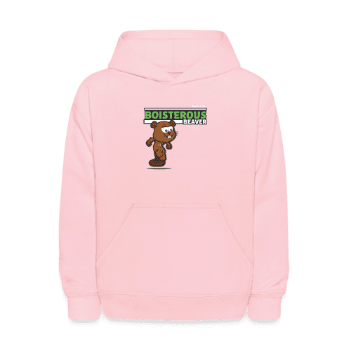 Boisterous Beaver Character Comfort Kids Hoodie - pink