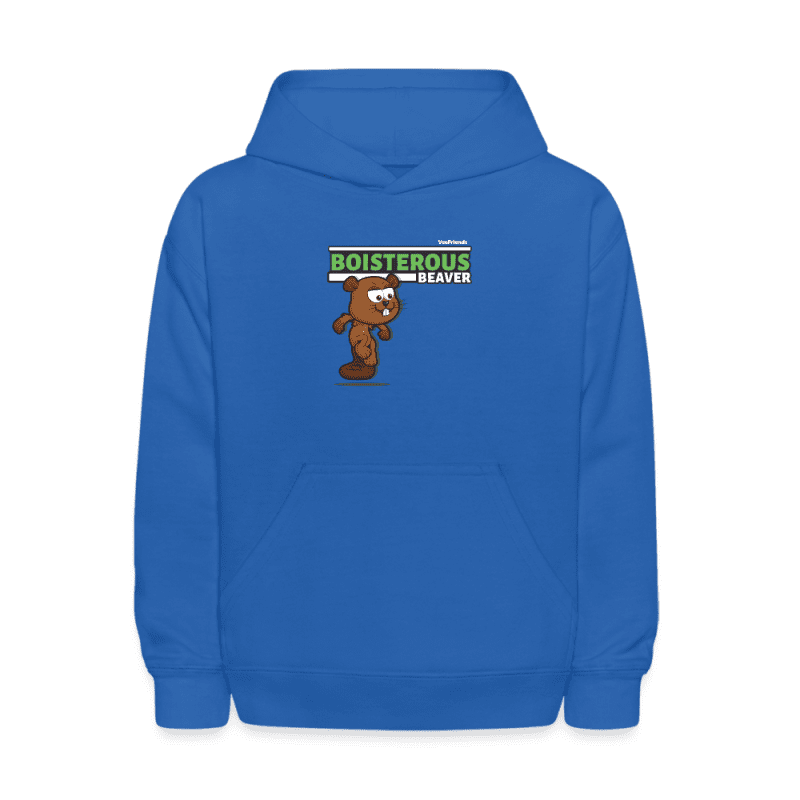 Boisterous Beaver Character Comfort Kids Hoodie - royal blue