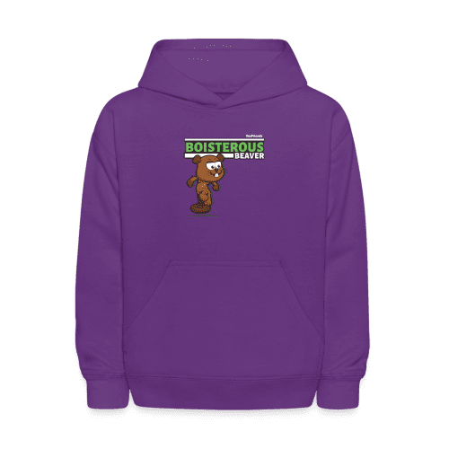 Boisterous Beaver Character Comfort Kids Hoodie - purple