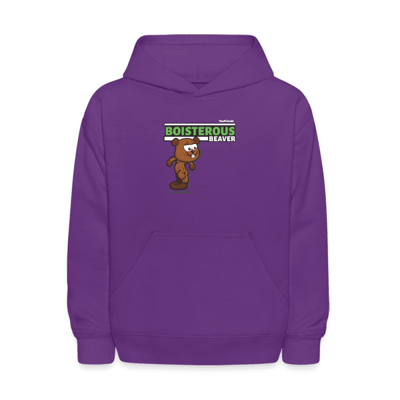 Boisterous Beaver Character Comfort Kids Hoodie - purple