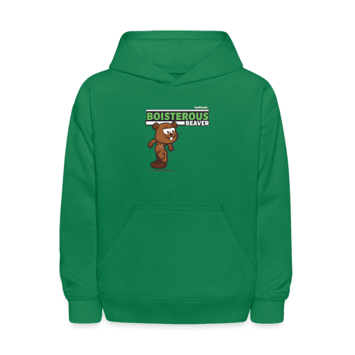 Boisterous Beaver Character Comfort Kids Hoodie - kelly green