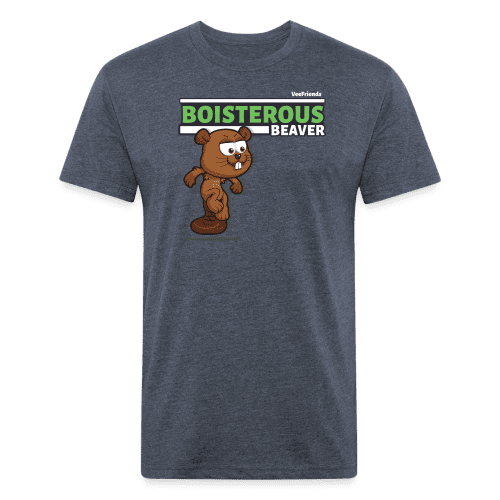 Boisterous Beaver Character Comfort Adult Tee - heather navy