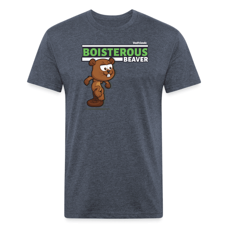 Boisterous Beaver Character Comfort Adult Tee - heather navy