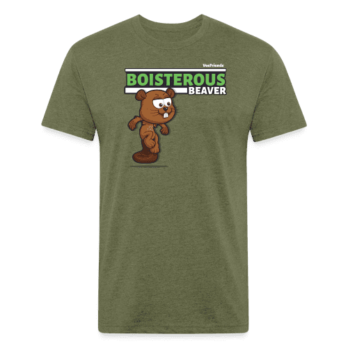 Boisterous Beaver Character Comfort Adult Tee - heather military green