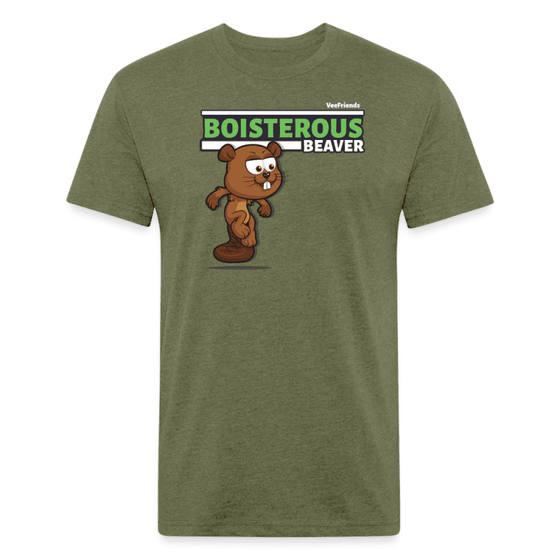 Boisterous Beaver Character Comfort Adult Tee - heather military green