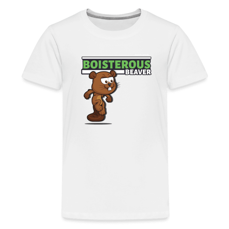 Boisterous Beaver Character Comfort Kids Tee - white