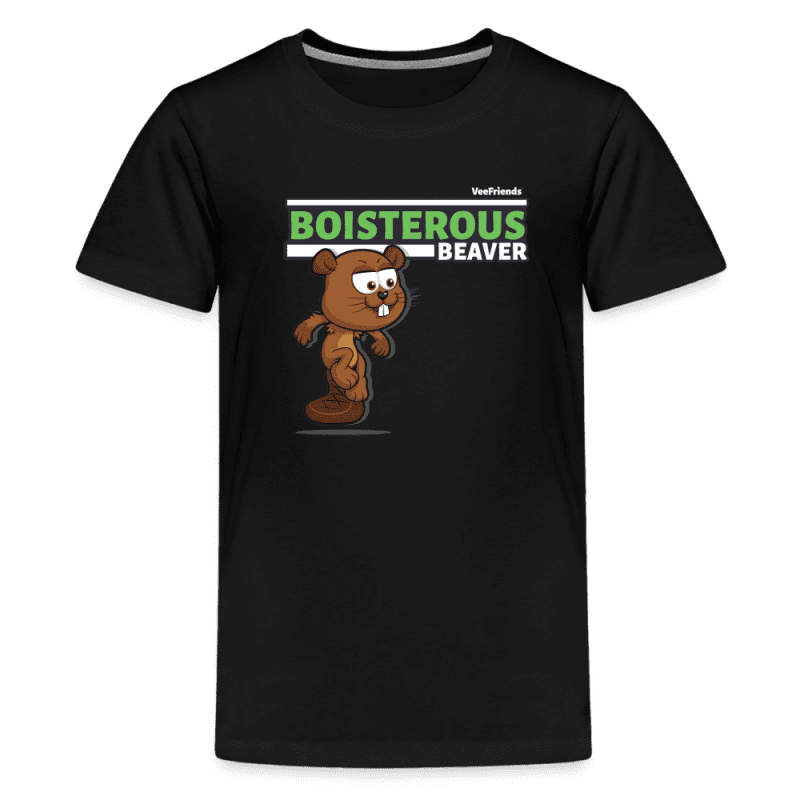 Boisterous Beaver Character Comfort Kids Tee - black