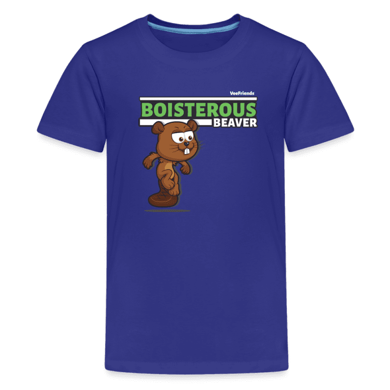 Boisterous Beaver Character Comfort Kids Tee - royal blue