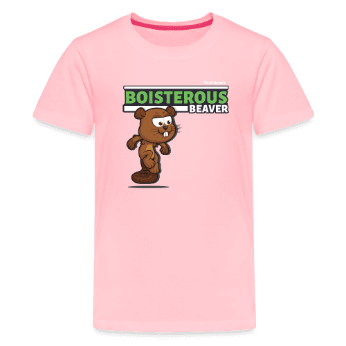 Boisterous Beaver Character Comfort Kids Tee - pink