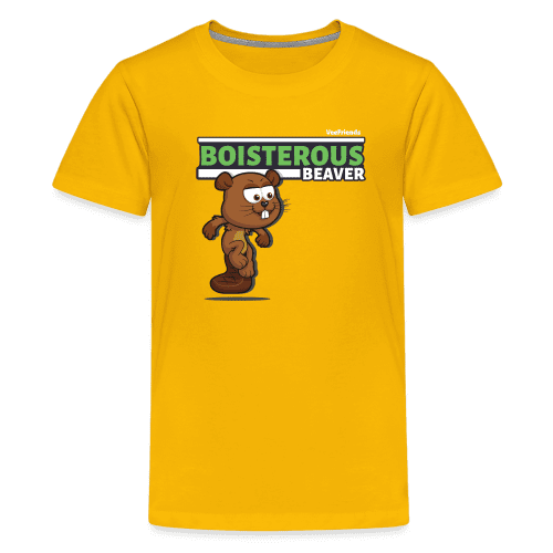 Boisterous Beaver Character Comfort Kids Tee - sun yellow