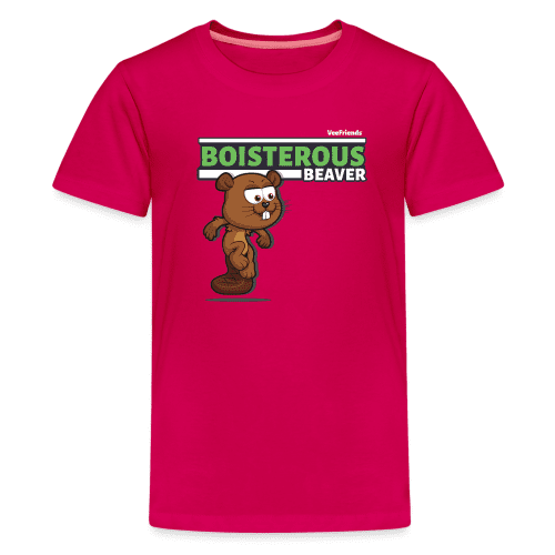 Boisterous Beaver Character Comfort Kids Tee - dark pink