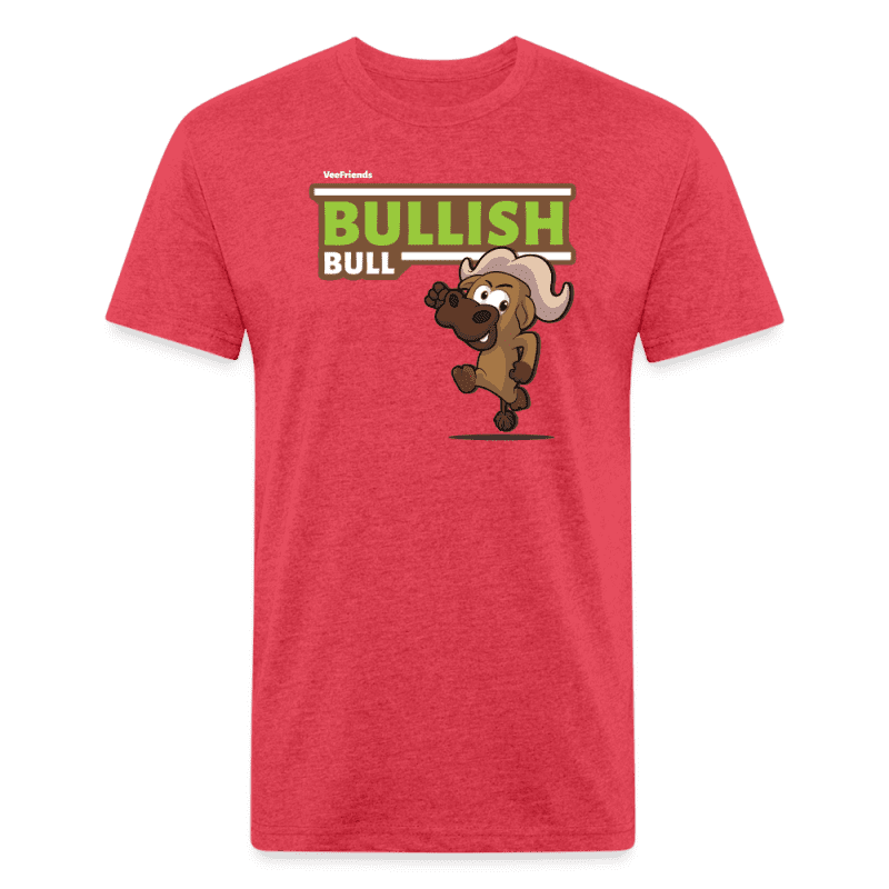 Bullish Bull Character Comfort Adult Tee - heather red