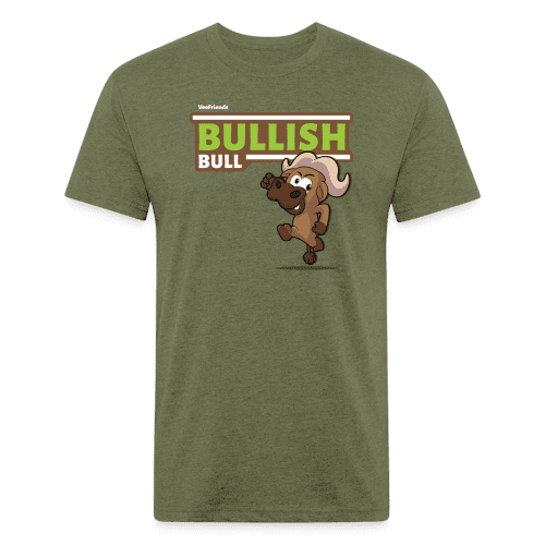 Bullish Bull Character Comfort Adult Tee - heather military green