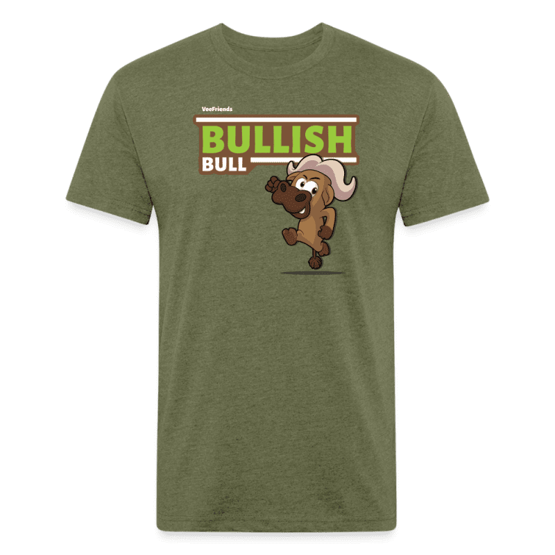 Bullish Bull Character Comfort Adult Tee - heather military green