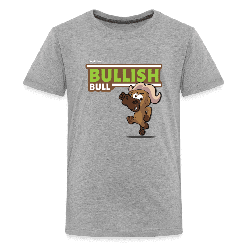 Bullish Bull Character Comfort Kids Tee - heather gray