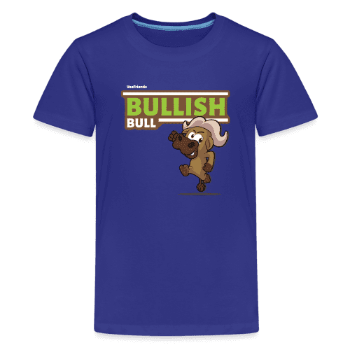 Bullish Bull Character Comfort Kids Tee - royal blue