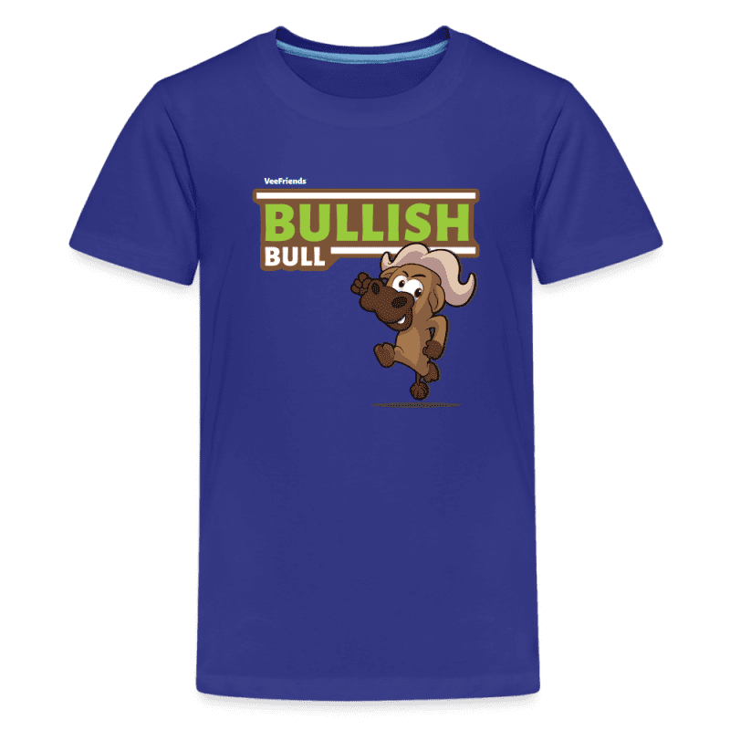 Bullish Bull Character Comfort Kids Tee - royal blue