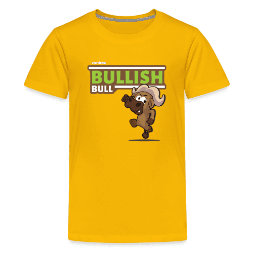 Bullish Bull Character Comfort Kids Tee - sun yellow