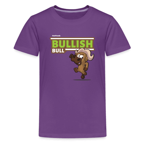 Bullish Bull Character Comfort Kids Tee - purple