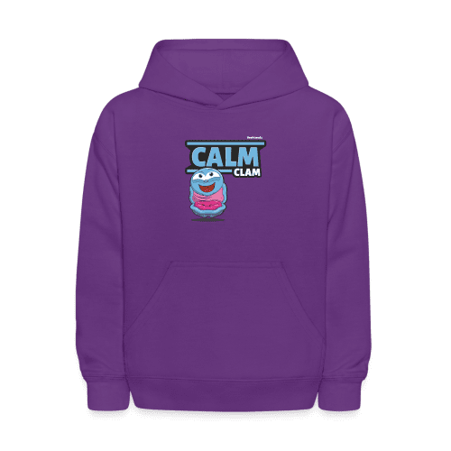 Calm Clam Character Comfort Kids Hoodie - purple