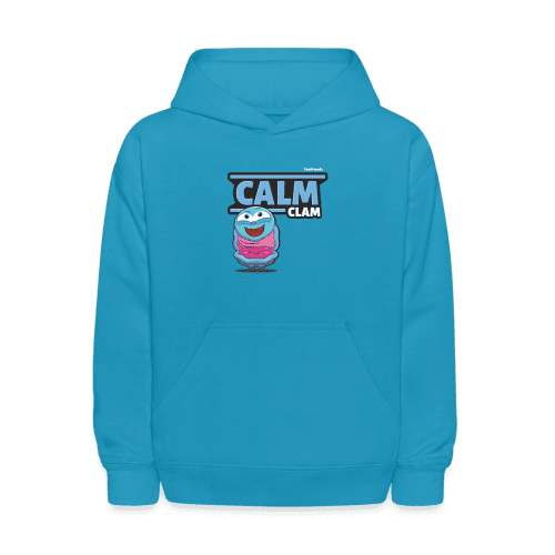 Calm Clam Character Comfort Kids Hoodie - turquoise