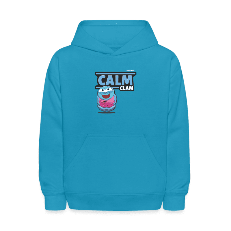 Calm Clam Character Comfort Kids Hoodie - turquoise