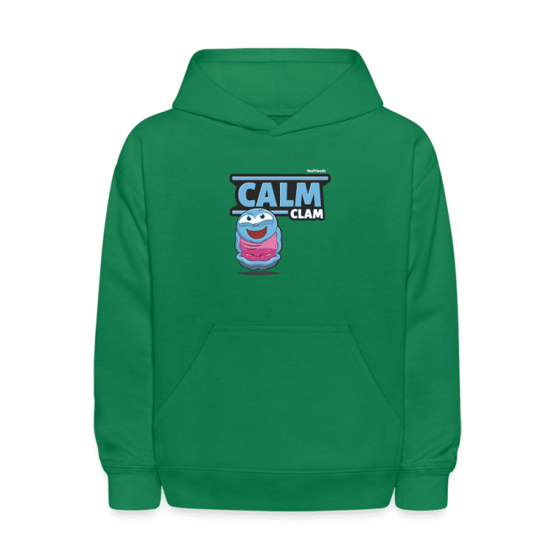 Calm Clam Character Comfort Kids Hoodie - kelly green