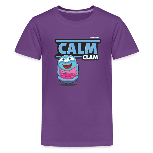 Calm Clam Character Comfort Kids Tee - purple