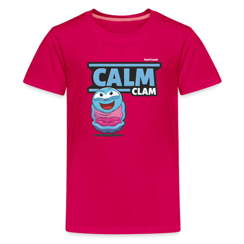 Calm Clam Character Comfort Kids Tee - dark pink