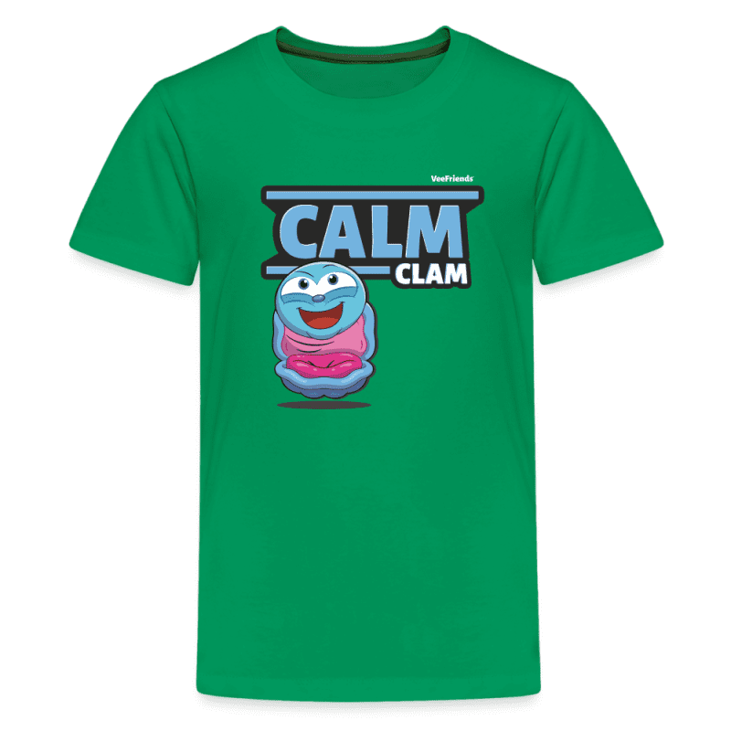 Calm Clam Character Comfort Kids Tee - kelly green