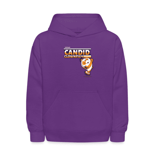 Candid Clownfish Character Comfort Kids Hoodie - purple