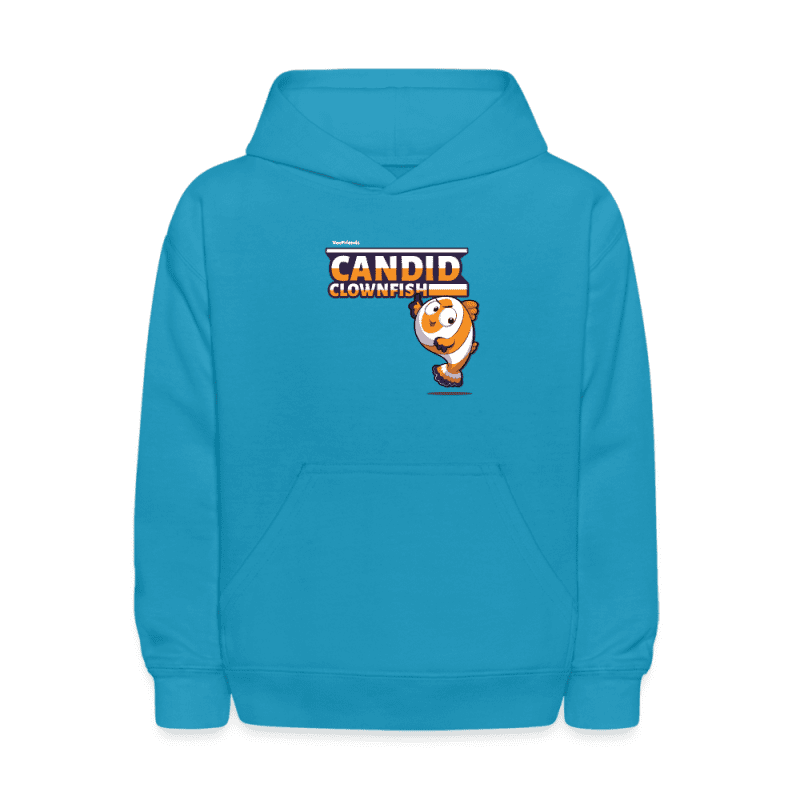 Candid Clownfish Character Comfort Kids Hoodie - turquoise