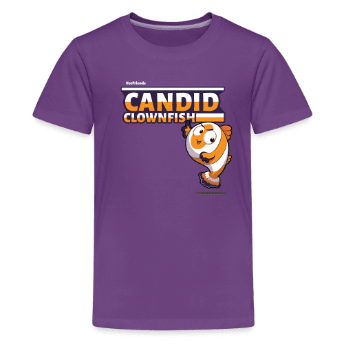 Candid Clownfish Character Comfort Kids Tee - purple