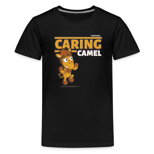 Caring Camel Character Comfort Kids Tee - black