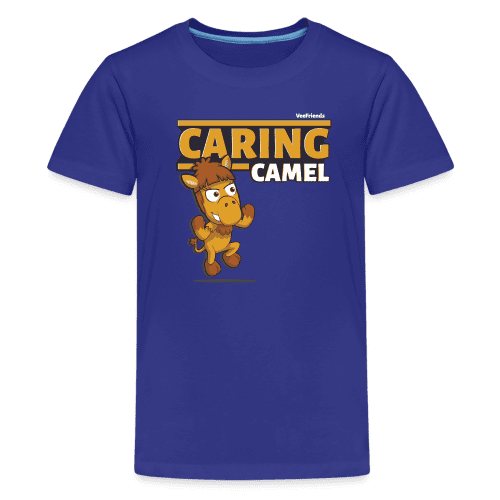 Caring Camel Character Comfort Kids Tee - royal blue