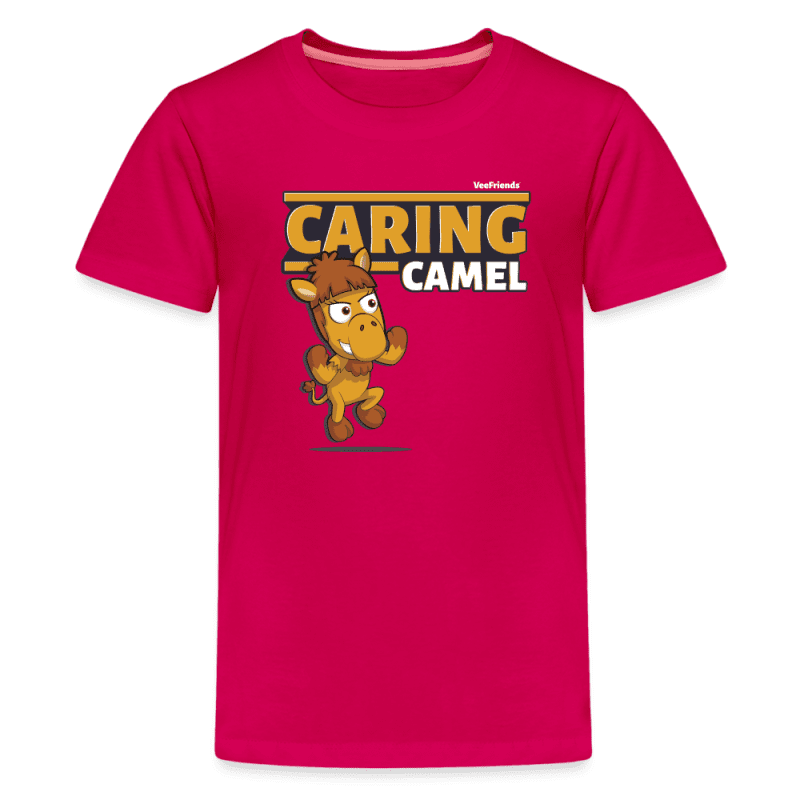 Caring Camel Character Comfort Kids Tee - dark pink