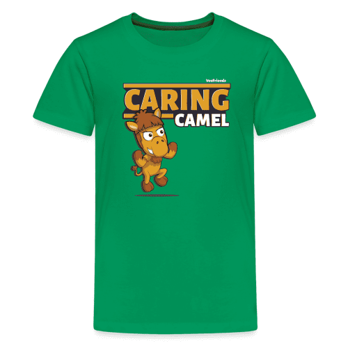 Caring Camel Character Comfort Kids Tee - kelly green