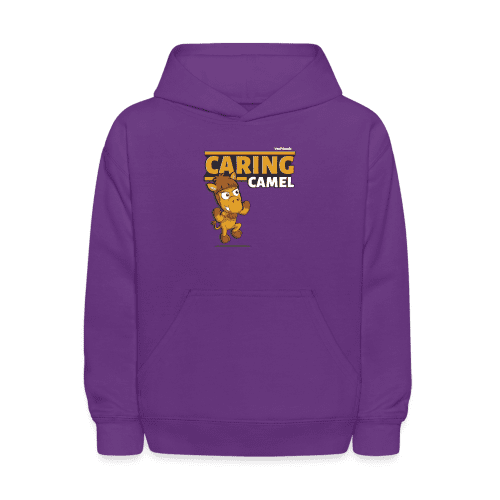 Caring Camel Character Comfort Kids Hoodie - purple