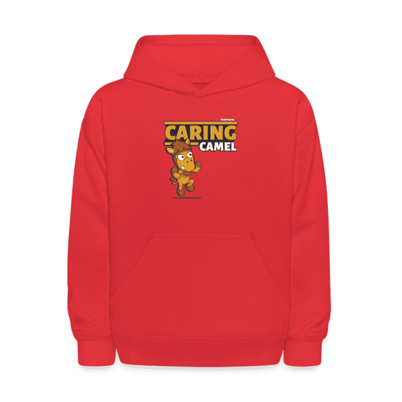 Caring Camel Character Comfort Kids Hoodie - red