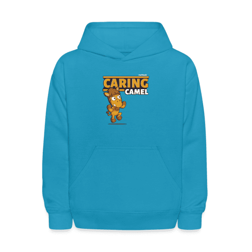 Caring Camel Character Comfort Kids Hoodie - turquoise